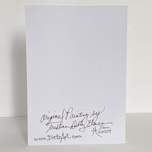 Handmade Original Art Blank Greeting Card and Envelope Suitable for Framing - Picture 4 of 6